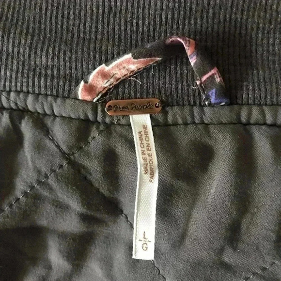 New Free People Bomber Jacket Coat Sz L - Picture 10 of 12